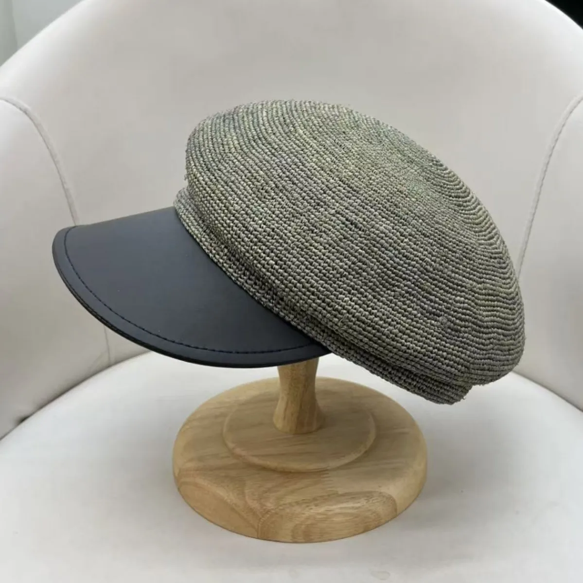 chapeau-de-paille-haut-de-gamme-fait-main-pour-femme-protection-solaire-d'ete-casquette-bec-de-canard-ca4-chapeau-garcon-en-raphia-dessus-rond-court