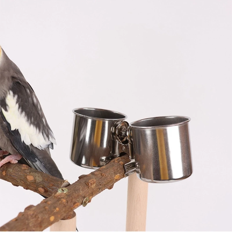 Parrots Cage Bridge Swing with Tray Feeding Bowl Standing Supplies Bridge Training Parrots Standing Supplies