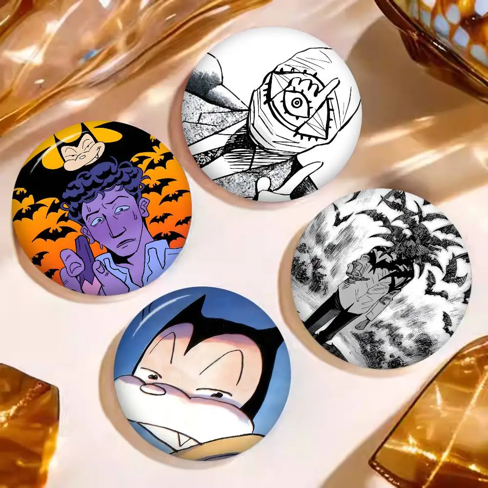 B-Billy-Bat Thrilling-Paranoid Creative Pins Funny Round Snap-in Brooch Badge Backpack Hat Accessories Jewelry Gifts for Friend