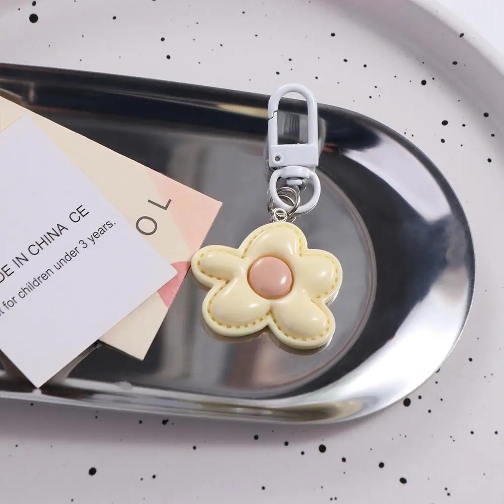 Funny Korean Style Flower Keychain Cute Kawaii Resin Floral Keyring Mini Colorful Bloom Pendant Earphone Case