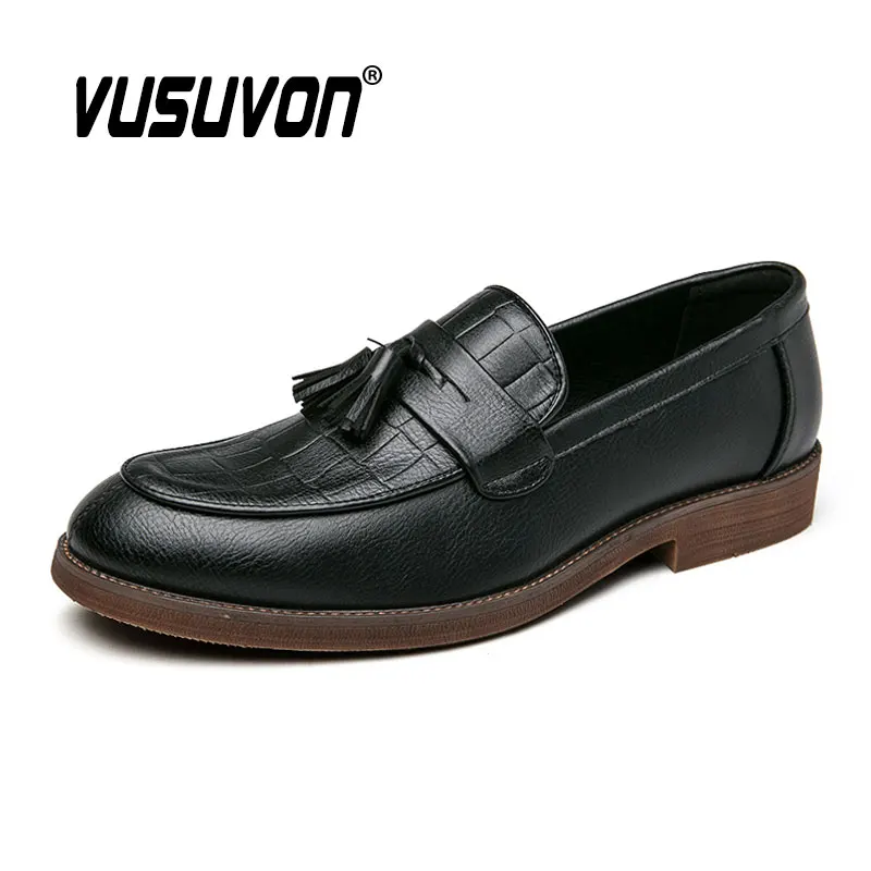 

Fashion Men Loafers Shoes Breathable Split Leather 38-47 Size Boys Black Soft Outdoor Casual Autumn Winter Mules Dress Flats