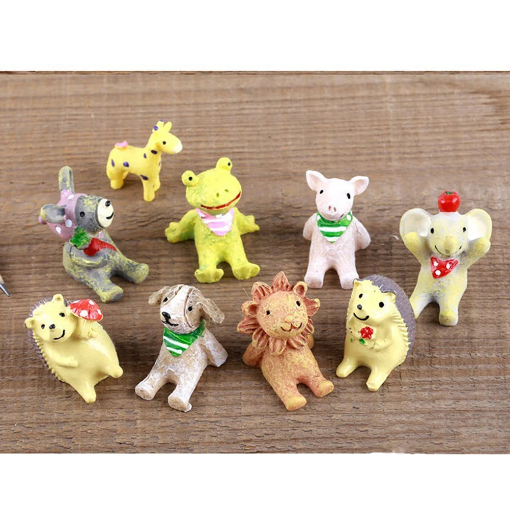 

20pcs Assorted Miniature Animals Resin Ornament Durable Reusable Bright Colorful Lovely Design For Moss Micro Landscape Fairy