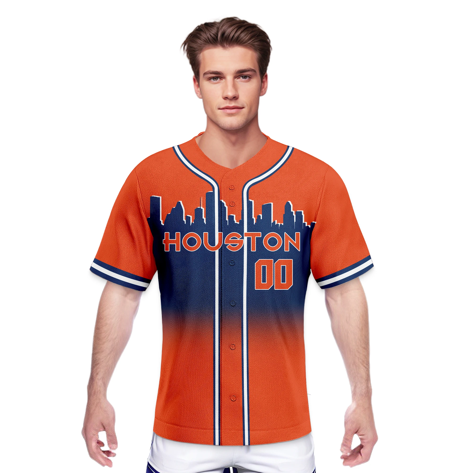 

Custom Houston Baseball Jersey City Silhouette Baseball Shirt Personalized Name Number for Men Women Youth Kids Fans S-6XL