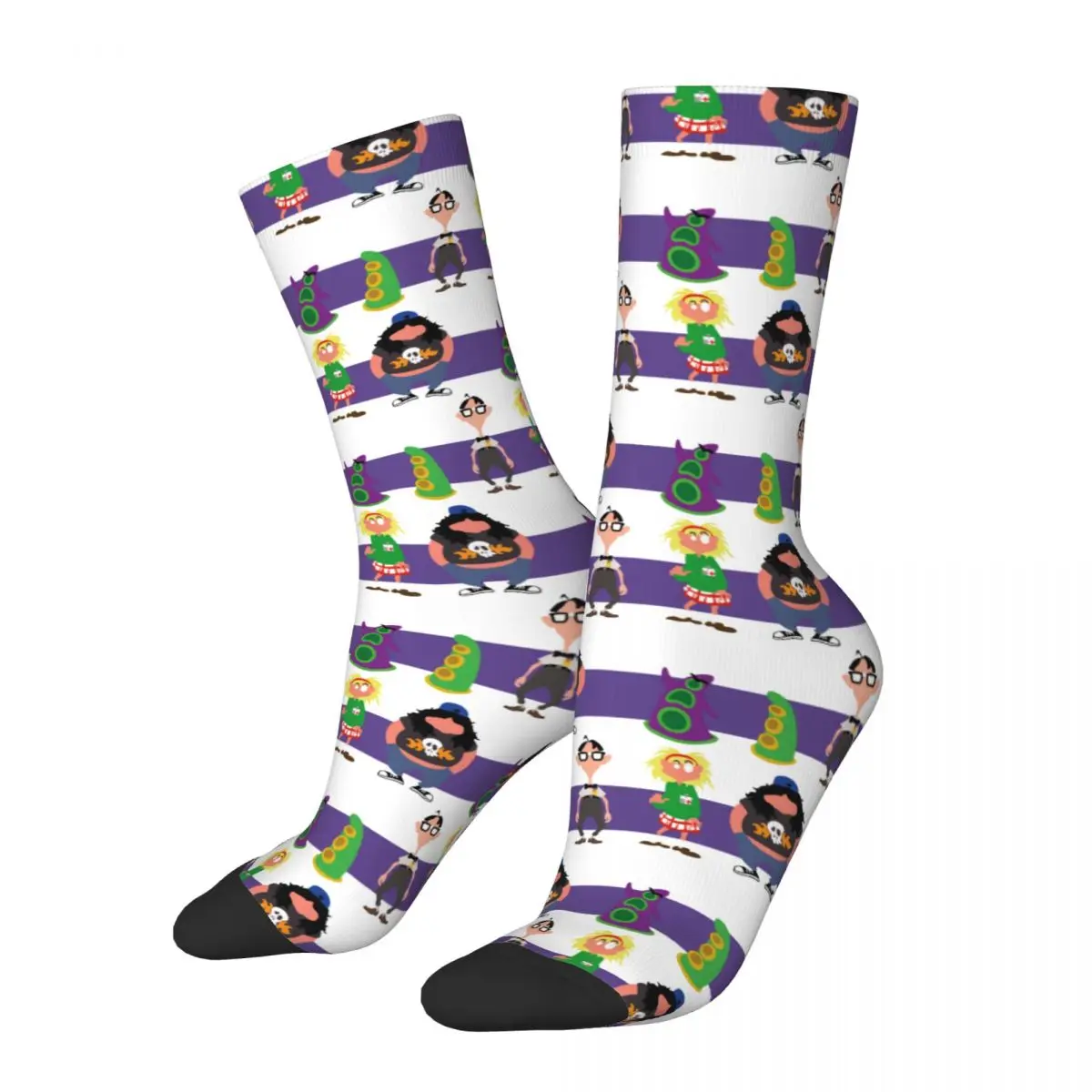 Harajuku Day Of The Tentacle Sports Socks Lucasarts 90s Polyester Middle Tube Socks for Unisex Sweat Absorbing