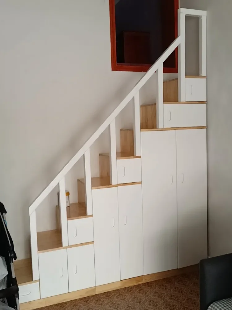 

Solid wood ladder cabinet Indoor staircase cabinet Upper and lower bed staircase cabinet Solid wood