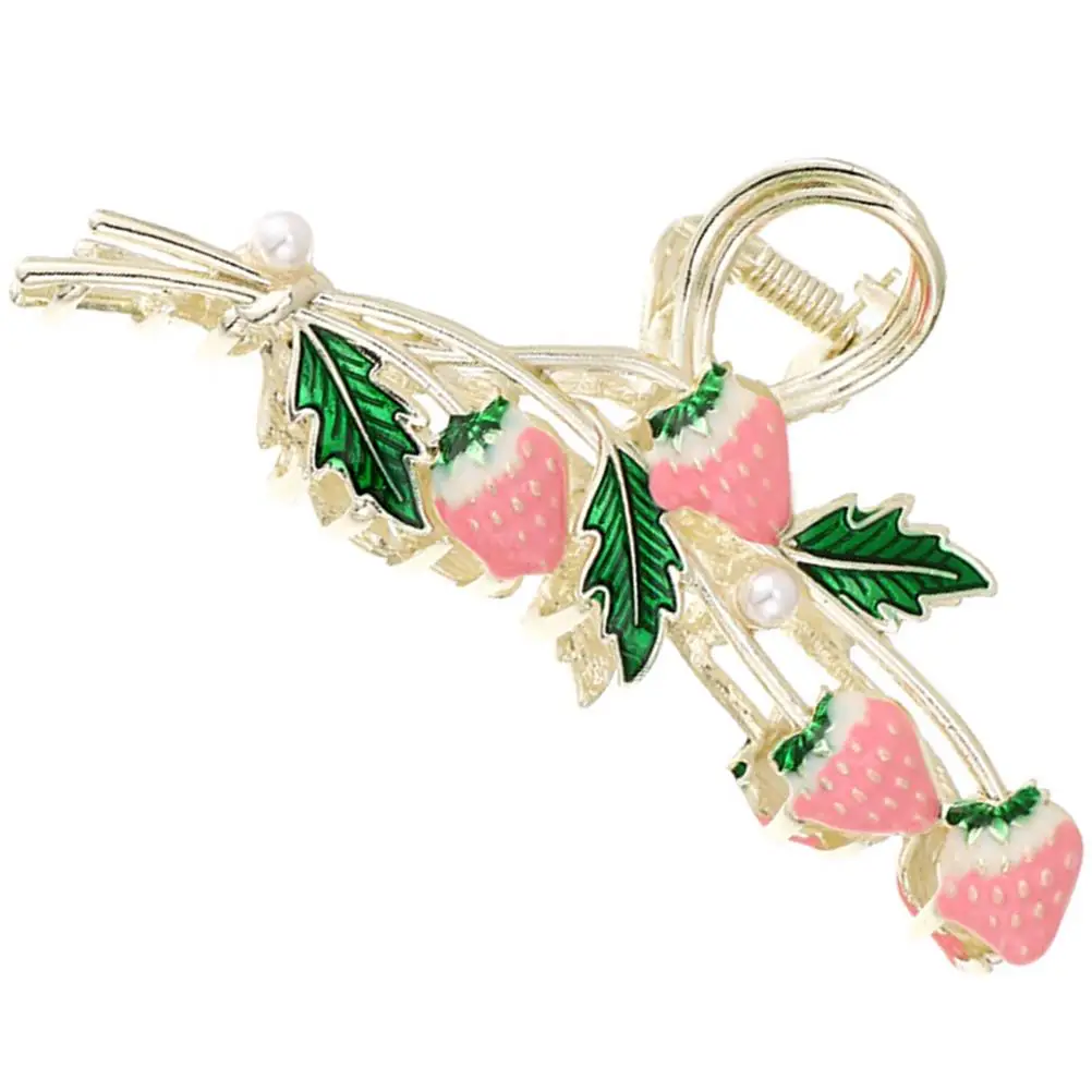 

Large Hairpin Claw Clips Strawberry Jaw Clips Alloy Women Hair Accessory Non Slip Durable Metal Thick Hair Styling Tool