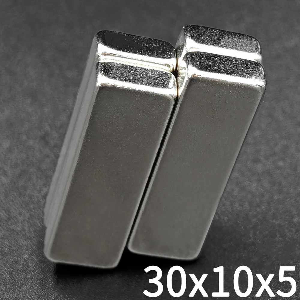 5/10 Pcs 30x10x5 Magnet 30mm X 10mm X 5mm Block Super Powerful Strong Permanent Magnetic for Fridge, DIY, Building, Scientific