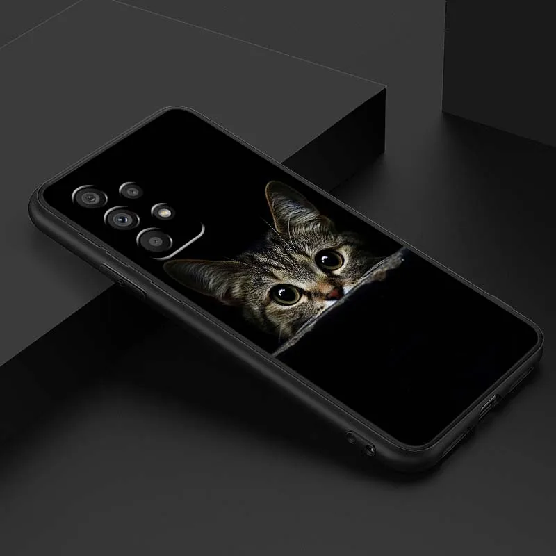 شعبية الفن القط الباندا الأسد الكلب قضية الهاتف لسامسونج A42 A41 A35 A34 A33 A32 A25 A24 A23 A21s A04 A03 نوت 20 الترا 5G الأسود #5