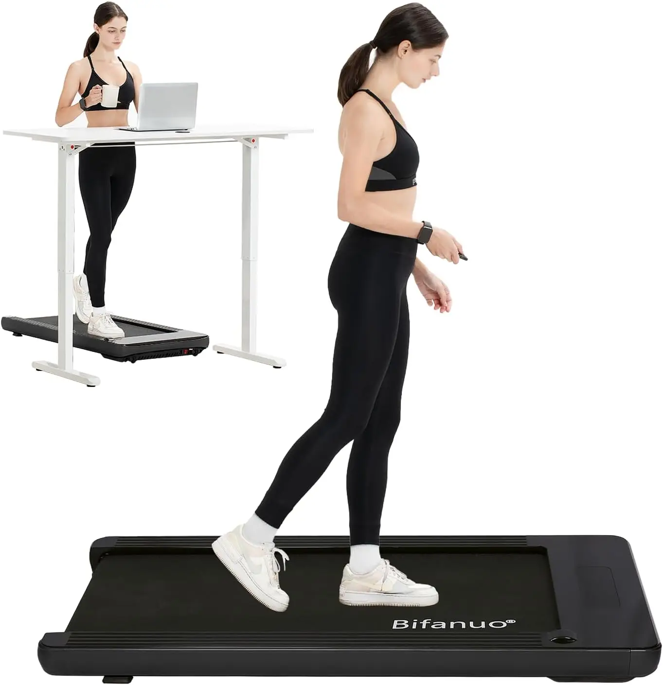 

Walking Pad - Under Desk Treadmill for Home/Office, Portable With Remote Control LED Display - Ideal for Fitness Enthusiasts (Bl