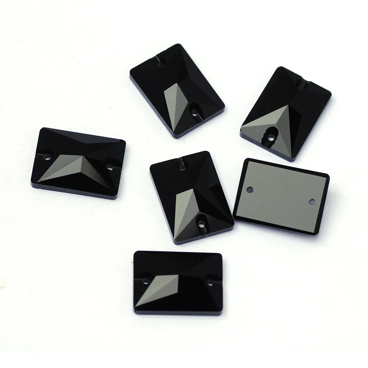 Pubrilex Rechteckige Kristall-Strasssteine zum Aufnähen, Flache Diamanten für Handarbeiten und Hochzeitskleid-Dekoration – Detail 8