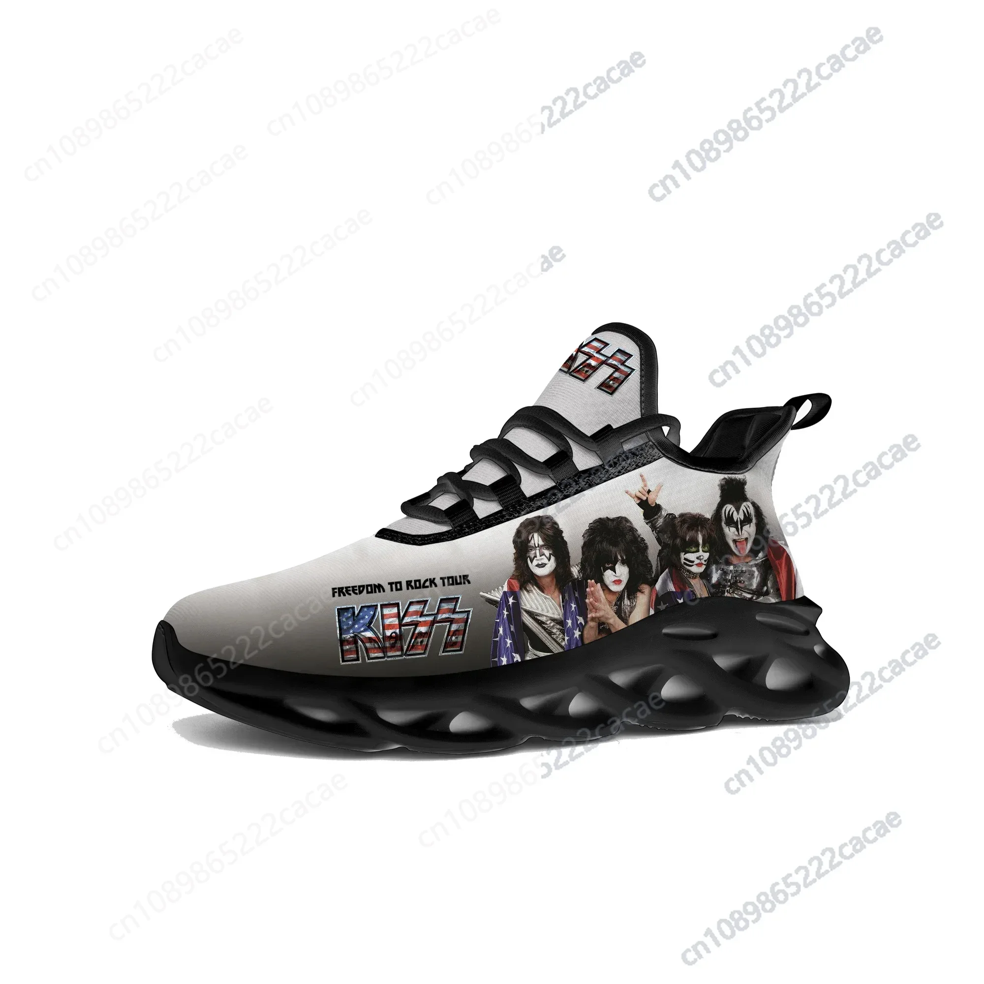 

Kiss Rock Band Heavy Metal Flats Sneakers Mens Womens Sports Running Shoes High Quality Sneaker Customized Casual Shoe