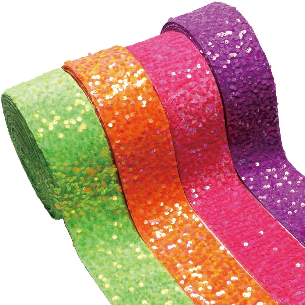 (20yards) 3inch 75mm Velvet Sequin Ribbon for Hairbows Accessories Wholesale in stock