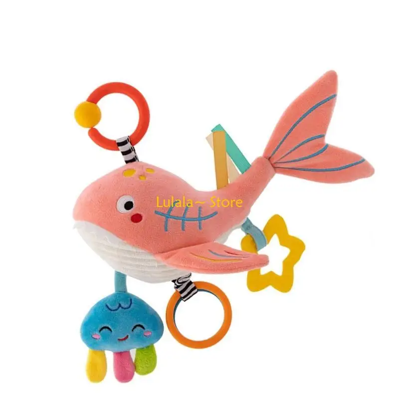 Y4qa musical bebê berço pendurado brinquedo animal chocalhos para desenvolvimento auditivo visual