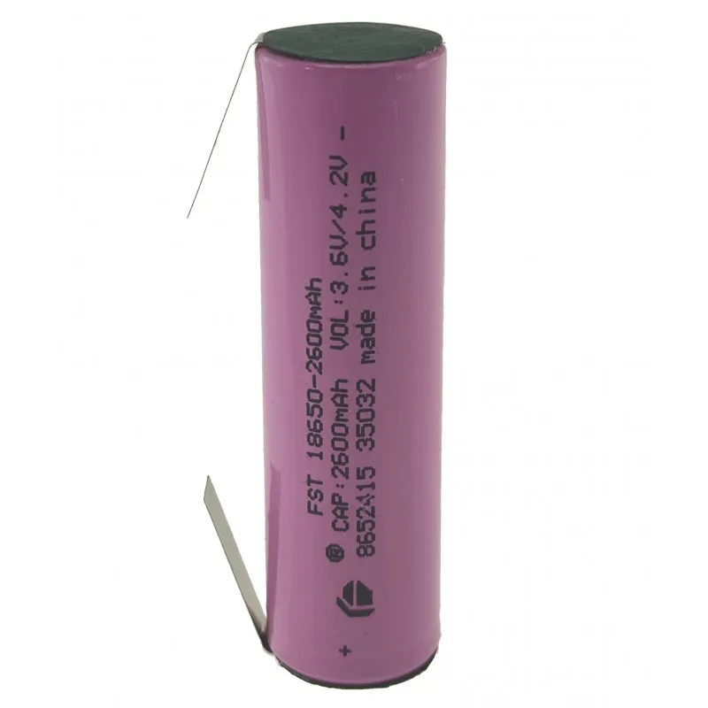 Rechargeable Battery Battery 18650 2600mah 3,7v With Soldering Tongue