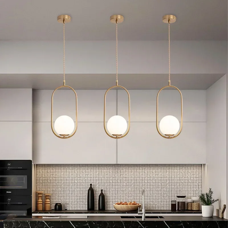 Lampadari a soffitto a led per lampade da sala da pranzo Lampade a sospensione moderne di lusso placcatura in oro Isola da cucina Comodino Lustre