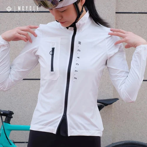 Mcycle-ropa de ciclismo para hombre y mujer, chaqueta cortavientos de malla trasera, impermeable, cortavientos de ciclismo