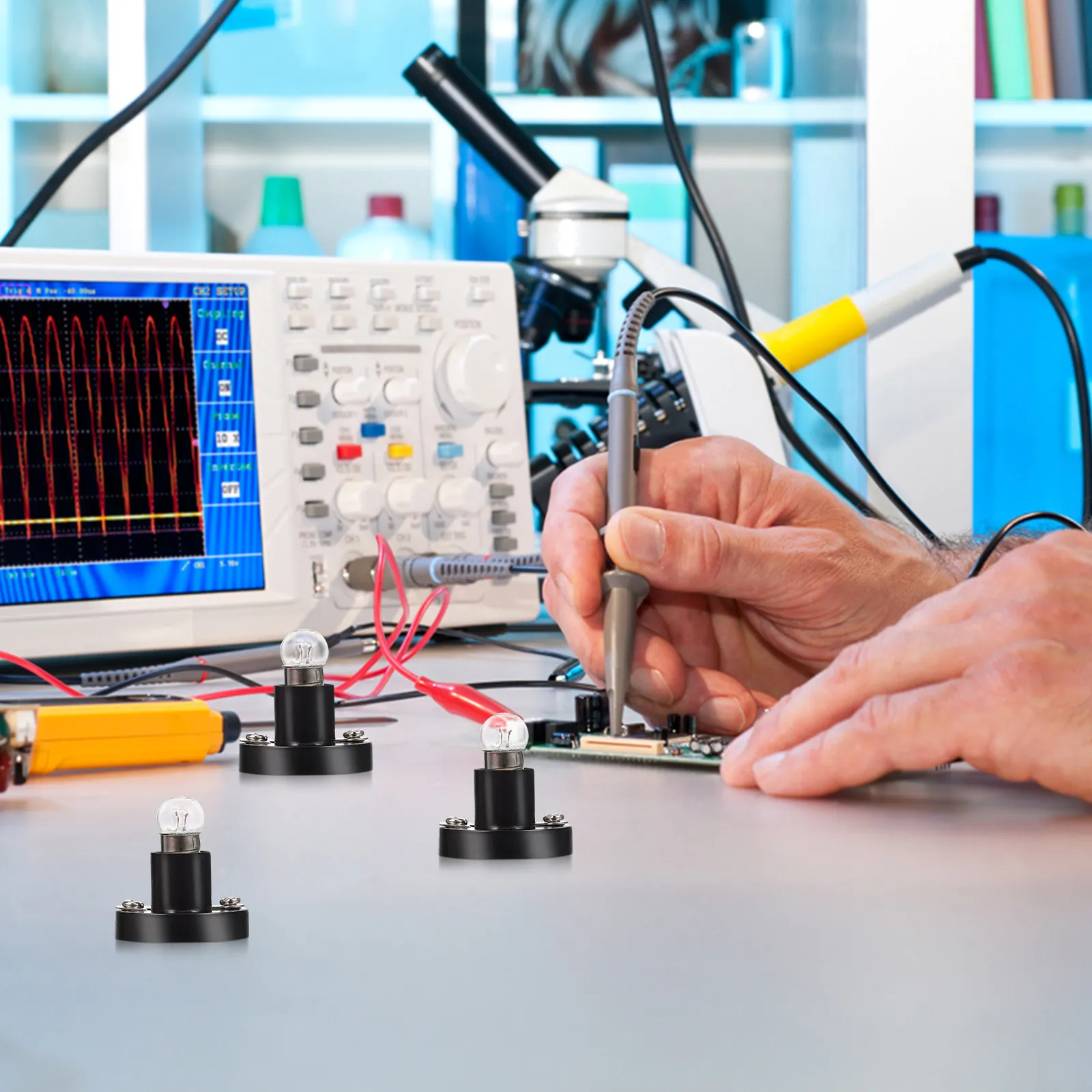 

5Pcs Screw Lamp Holder Physics Lab Electrical Teaching Aid for Stem Education Science Experiment Kits Electronics Learning