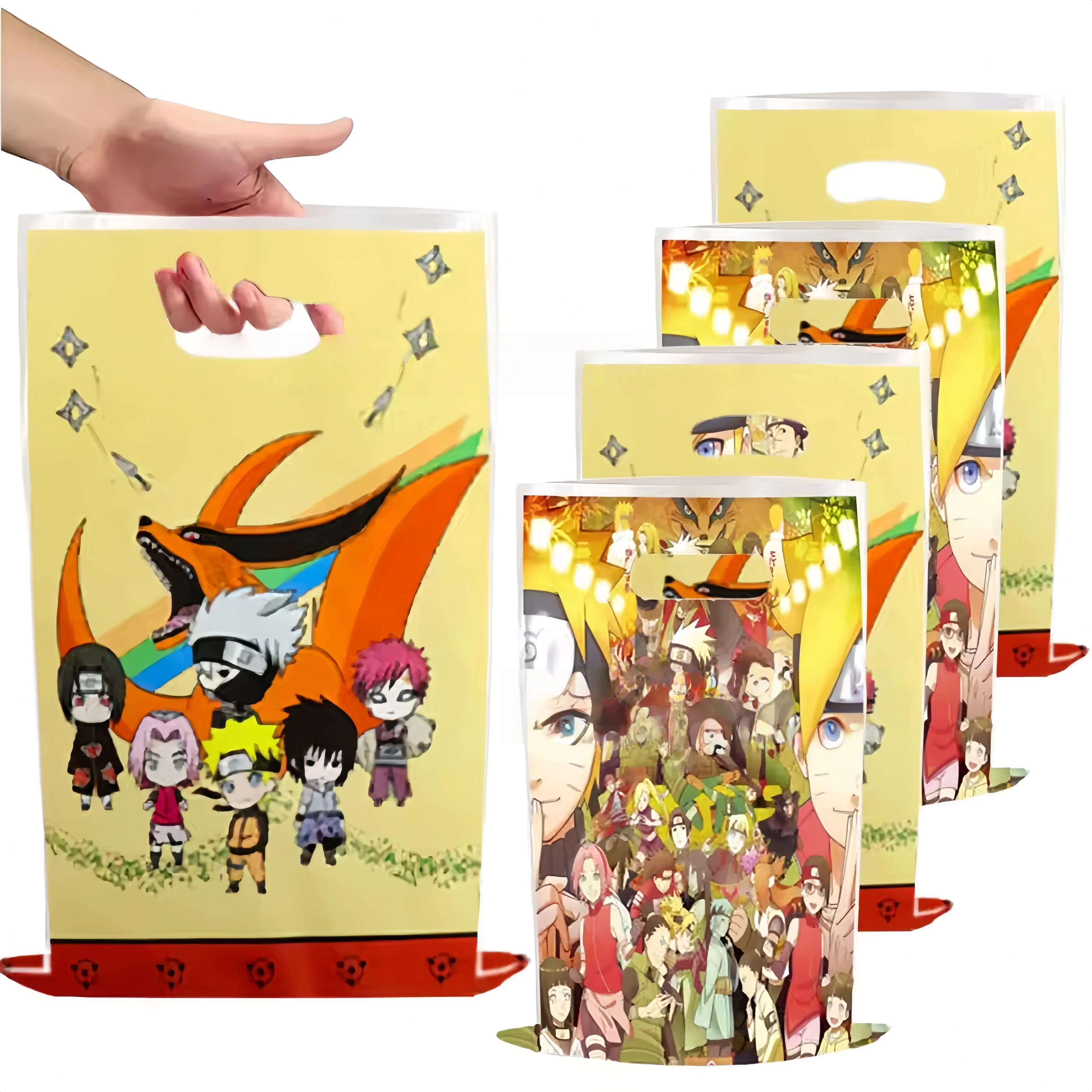 Decoración de Cumpleaños de Naruto, Artículos para Fiesta de Naruto, Vajilla Ninja de Sasuke, Vasos de Papel, Mantel, Platos, Bolsas, Kit de Juguetes DIY para Niños