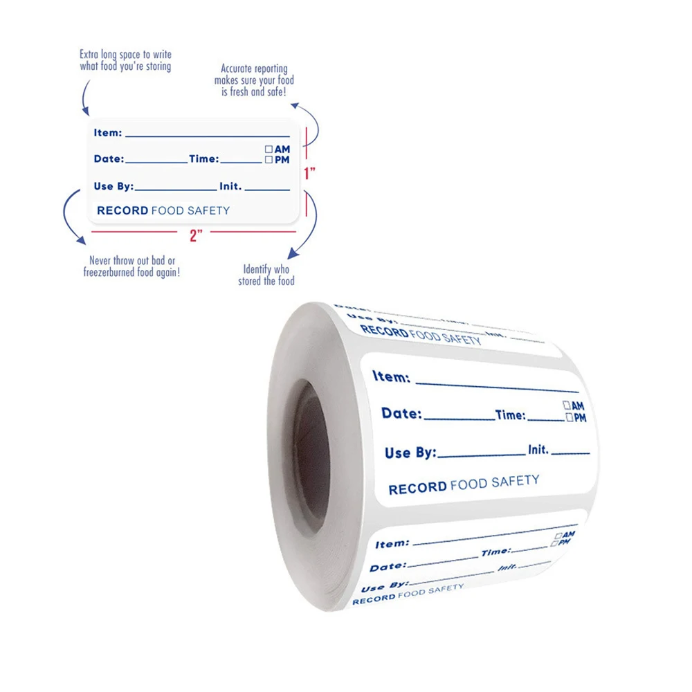 500pcs/roll 2.5*5 Cm Date Food Sticker Label Stationery Sticker Food Storage Expiration Date Label