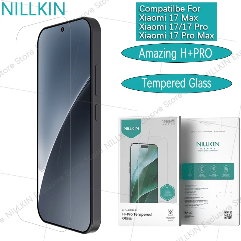 Nillkin Para Xiaomi 17 Max 17 Pro Max/17 Ultra H+PRO Película protetora de vidro temperado de alta definição à prova de explosão para meia tela.