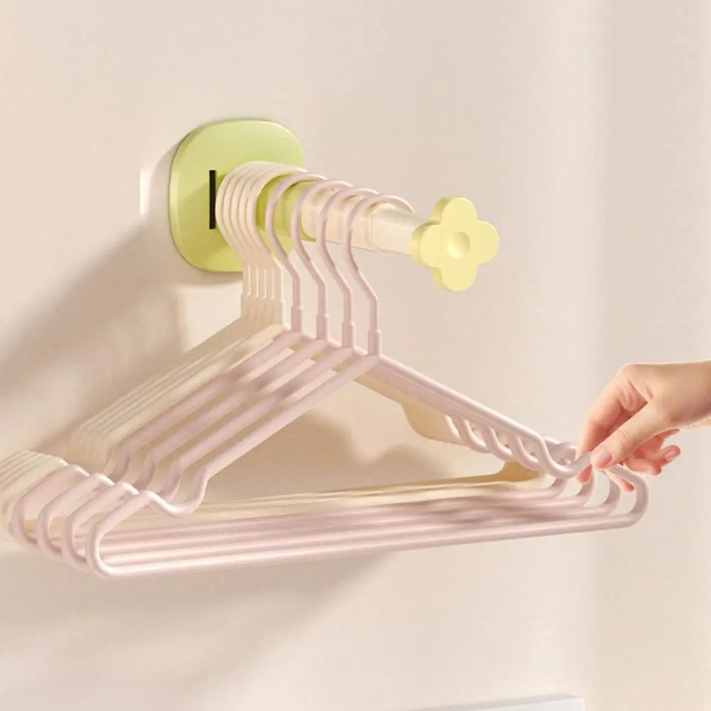 2Pcs Dopamine Hanger Storage Rack No Punch Expandable Clothes Hanger Storage Organizer Strong Load-bearing Capacity Save Space