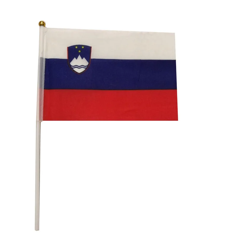 10 Pcs/lot Slovenia Hand Waving Flags 14x21cm Slovenia Flag Wholesale