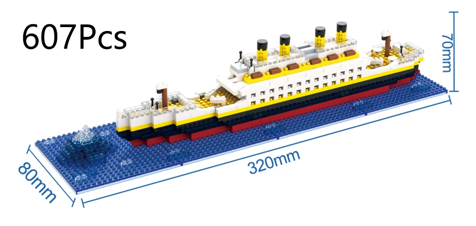 Kleine deeltjes bouwsteen assemblage speelgoed Titanic gigantische jongen meisje puzzel cruiseschip baksteen model kit desktop verjaardagscadeau kind