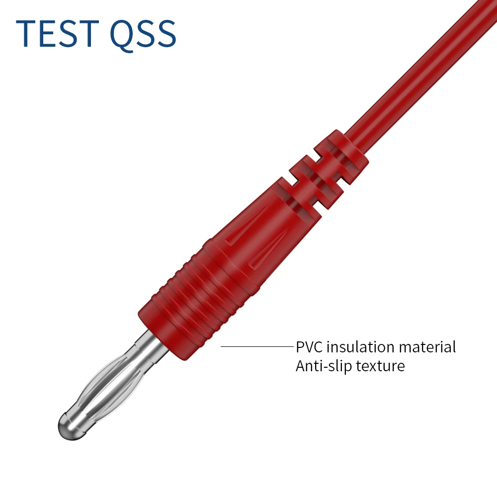 Imagem -05 - Qss-vermelho Preto Multímetro Test Lead Banana Plug Clips Gancho Fio de Cabo Conector Elétrico mm 100cm Q.70057b Pcs