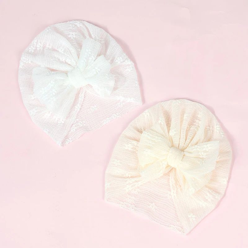 

Girl Boy Summer Baby Newborn Infant Toddler Lace Baby Bonnet Cap Beanies Cap Big Bowknot Turban Headwrap Hair Accessories