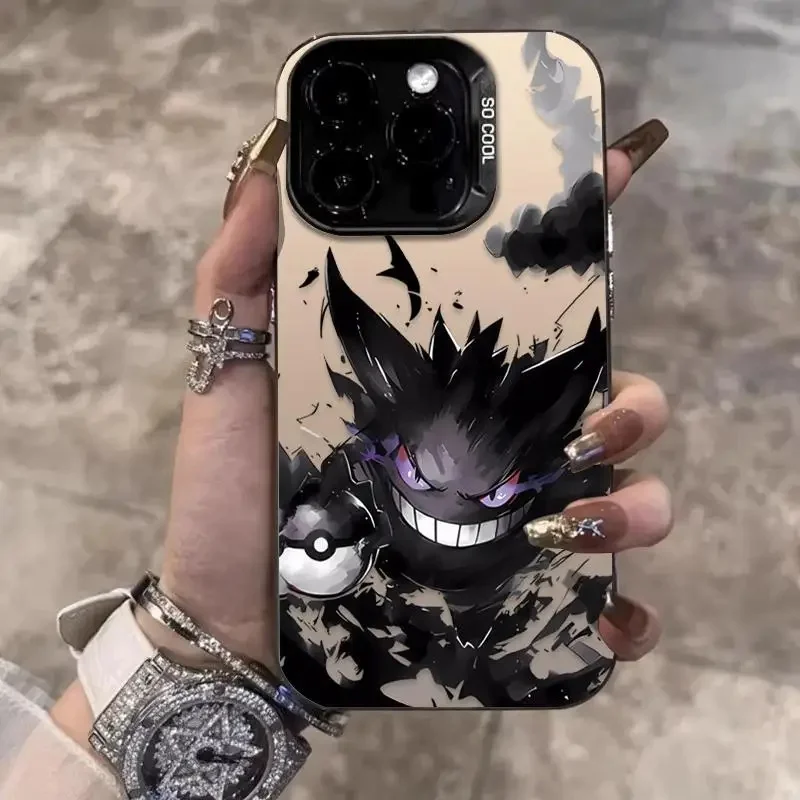 

Japan Anime Cute P-Pokemon Gengar Phone Case For iPhone 11 12 13 14 15 16 17 Pro Max Plus 17Pro Gengar Ghost shockproof Cover﻿﻿