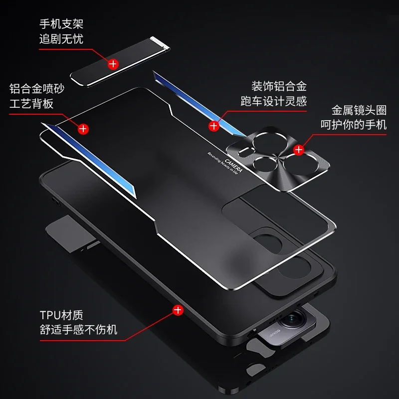 حافظة لهاتف POCO F5 Redmi Note 12 Turbo Note12 Pro Plus 5G غطاء هاتف معدني مضاد للخدش لهاتف POCO F5 Pro ممتص للصدمات #5