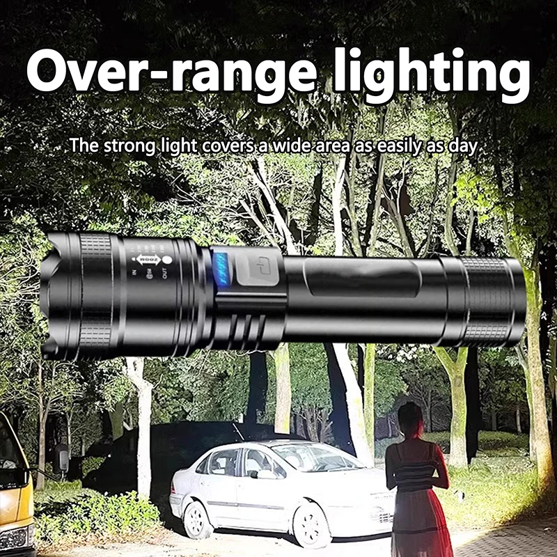 

USB Rechargeable Waterproof Flashlight Ultra Bright Lantern Super Powerful LED Lamp Outdoor Camping Hiking Zoom Tactical Torch
