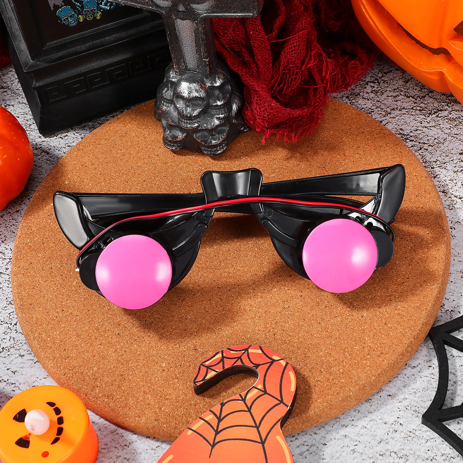 2 szt. Okulary LED Rekwizyty Świecące Okulary Imprezowe na Halloween Dekoracje Świecące dla Dzieci Unisex Nowatorski Design Klauna