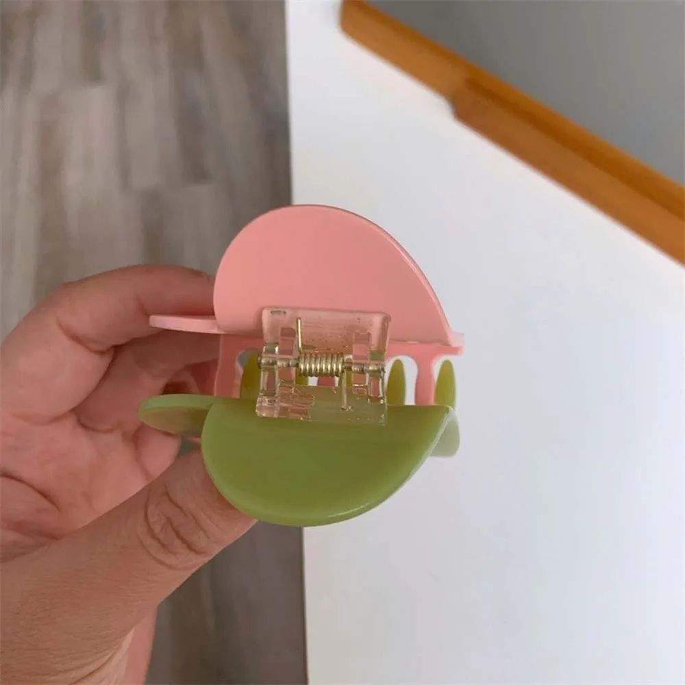 

Hair Accessories Elegant Heart Shark Clip Acrylic Korean Style Acetic Acid Hair Claw Hairgrips Headwear Plaid Hair Claw Girls