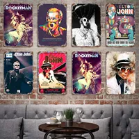 Elton John Classic Rock Star Band Poster Vintage Tin Sign Metal Sign Decorative Plaque for Pub Bar Man Cave Club Wall Decoration