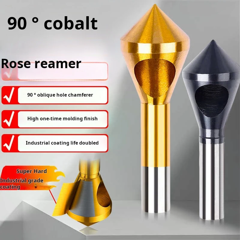 Punta da trapano svasatore in cobalto in acciaio M35 per sbavatura punte da trapano per smussatura con gambo rotondo