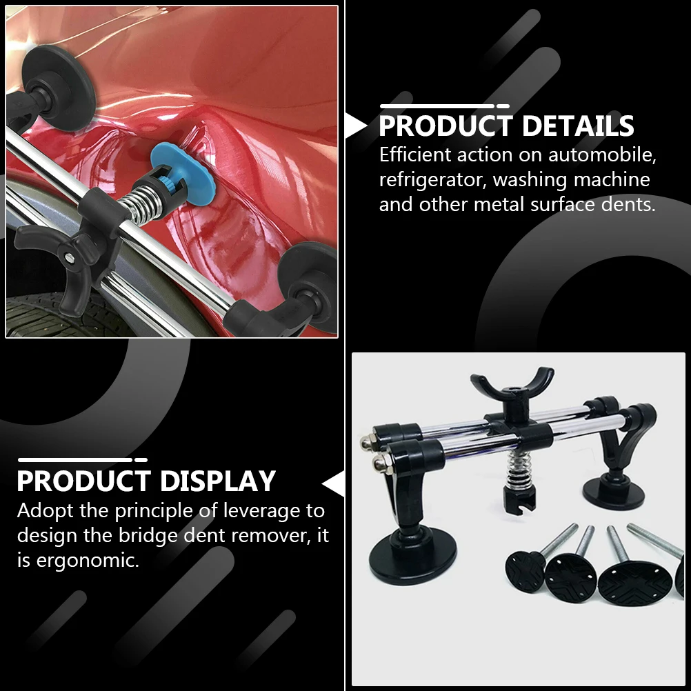 

Dent Repair Tool Ergonomic Auto Vacuum Removal Kit Stainless Steel Puller for with Tabs