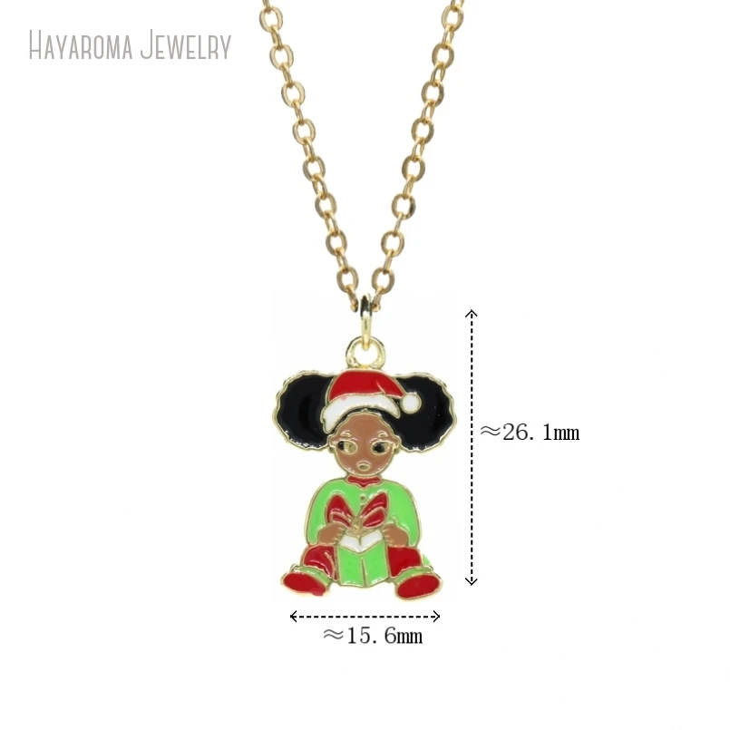 

5 шт. золотистого цвета, оптовая продажа, рождественские украшения, эмалированная металлическая цепочка, медное ожерелье для девушек NM52423