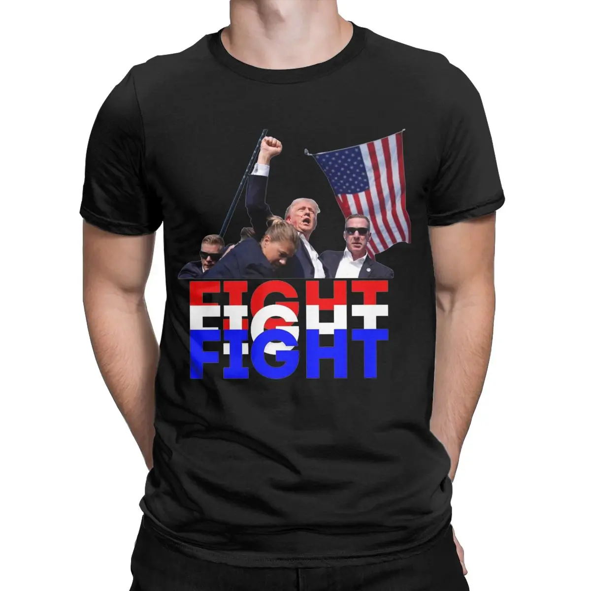 Men Women Donald Trump Fight Shot T Shirt Accessories Vintage Cotton 2024 Shooting at Trump Rally T Shirts Top Tee Clothes