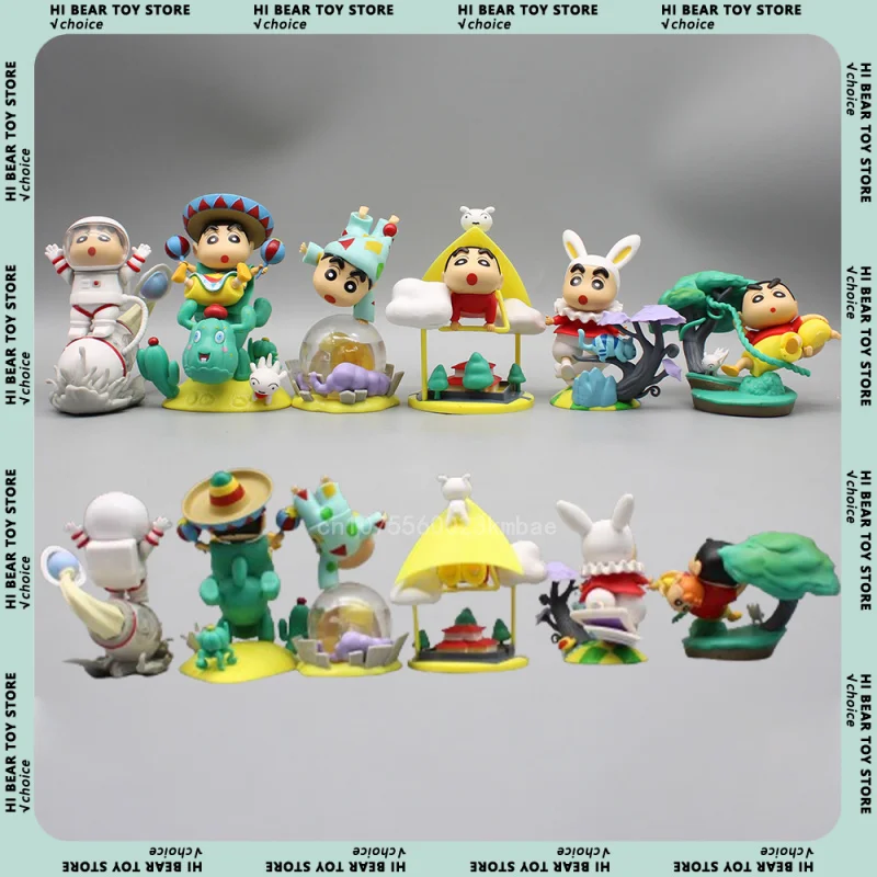 

7cm Crayon Shin Chan Figure Cartoon Anime Figurine Decoration Pvc Action Figures Kawaii Desktop Ornament Children Birthday Gift