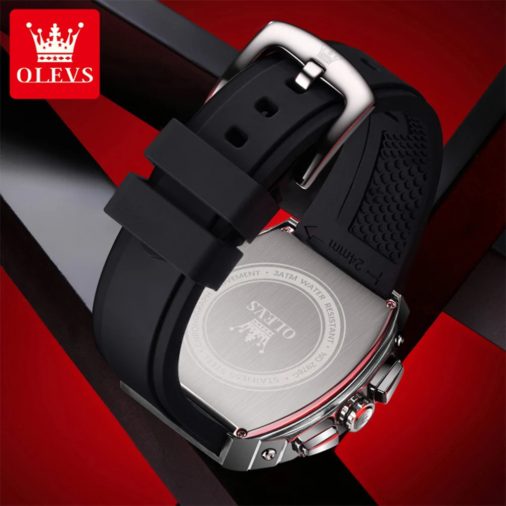 OLEVS Brand Watch Hot Item Creative Wine Barrel Quartz Watch Three Eye Six Needle Men's Watch Men's Sports Watch 2976