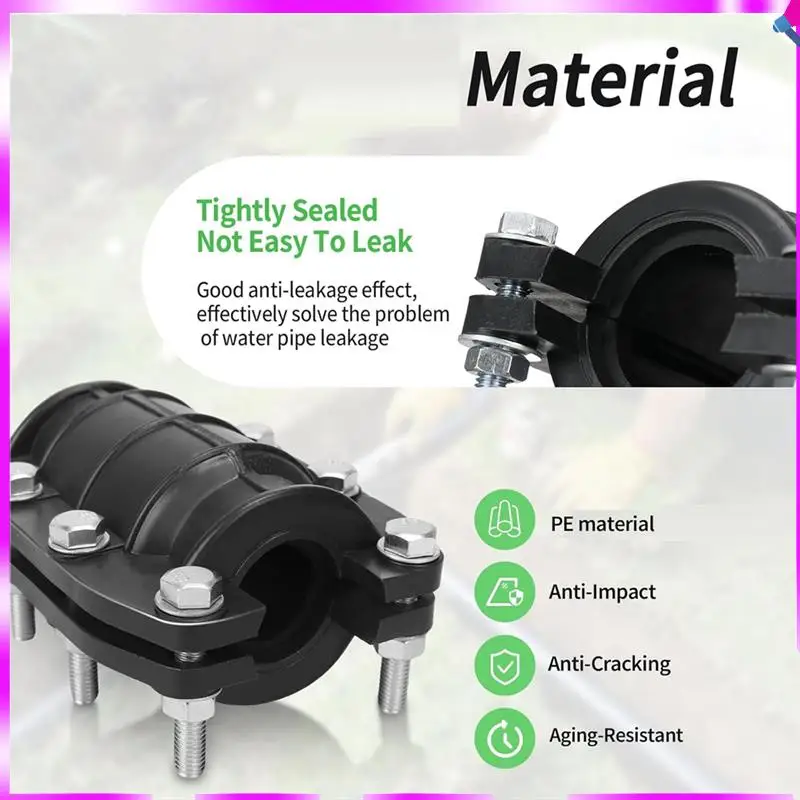 N96R 1Inch Pipe Repair Clamp,Emergency Pipe Repair Kit For Plastic & Metal Pipes (24Mm-26Mm) 2Pack