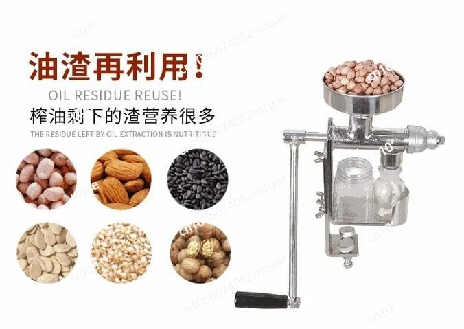 Manual Oil Extractor Machine  Press Machine Sunflower  Seeds Peanut Nuts Extracting Machine Flaxseed Expeller