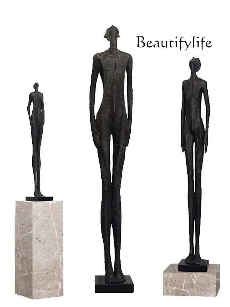 Abstract humanoid fiberglass viewer sculpture Large floor ornament Entrance lobby decorative artwork