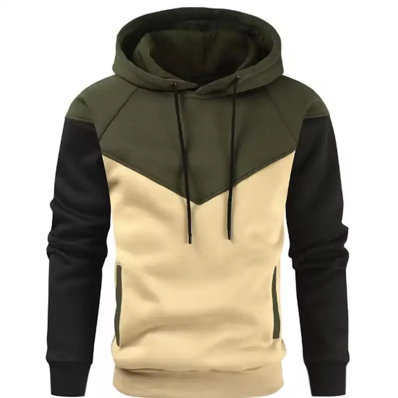 Einfarbiger Herren-Hoodie aus Fleece, warmer Herren-Sweatshirt, modischer Street-Casual-Herren-Pullover, lockerer, atmungsaktiver Jumper, Marken-Hoodie