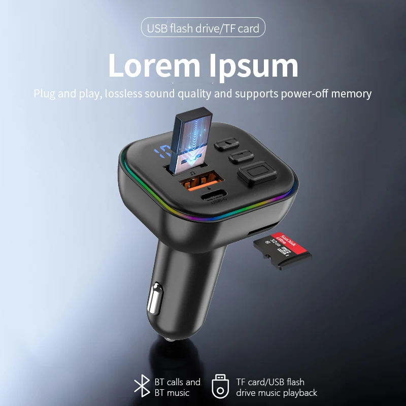 

Car Bluetooth MP3 Player 5V 3A Hands-free Communication FM Transmitter Car Phone Dual USB Car Charger