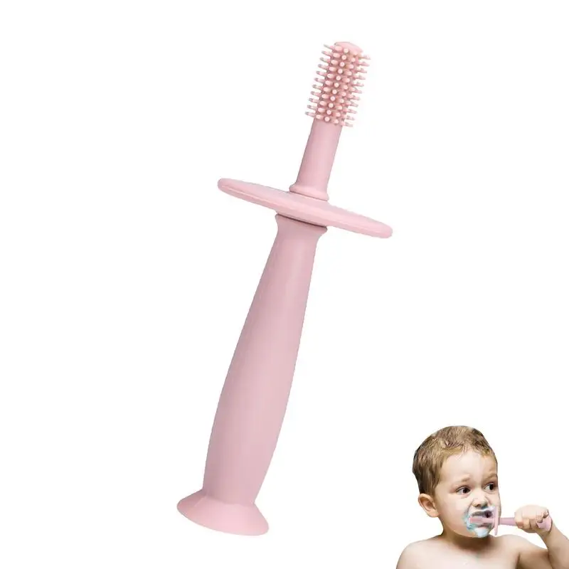 

Training Toothbrush Infant 360Training Toothbrushes With Suction Base Soft Toddler Teether Silicone Teething Toys/Pacifier Gum