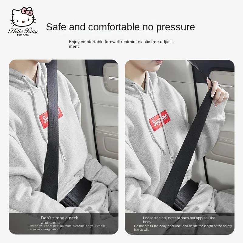 Kawaii سانريو الكرتون مقعد السيارة حزام الموتر مرحبا كيتي لطيف أنيمي الحدات النساء الحوامل الأطفال مكافحة الرقبة البطن فتاة هدية #3
