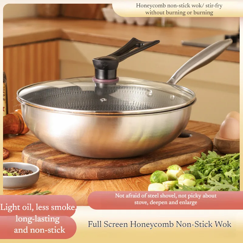 

Induction cooker universal wok household nonstick frying pan honeycomb gas stove universal wok