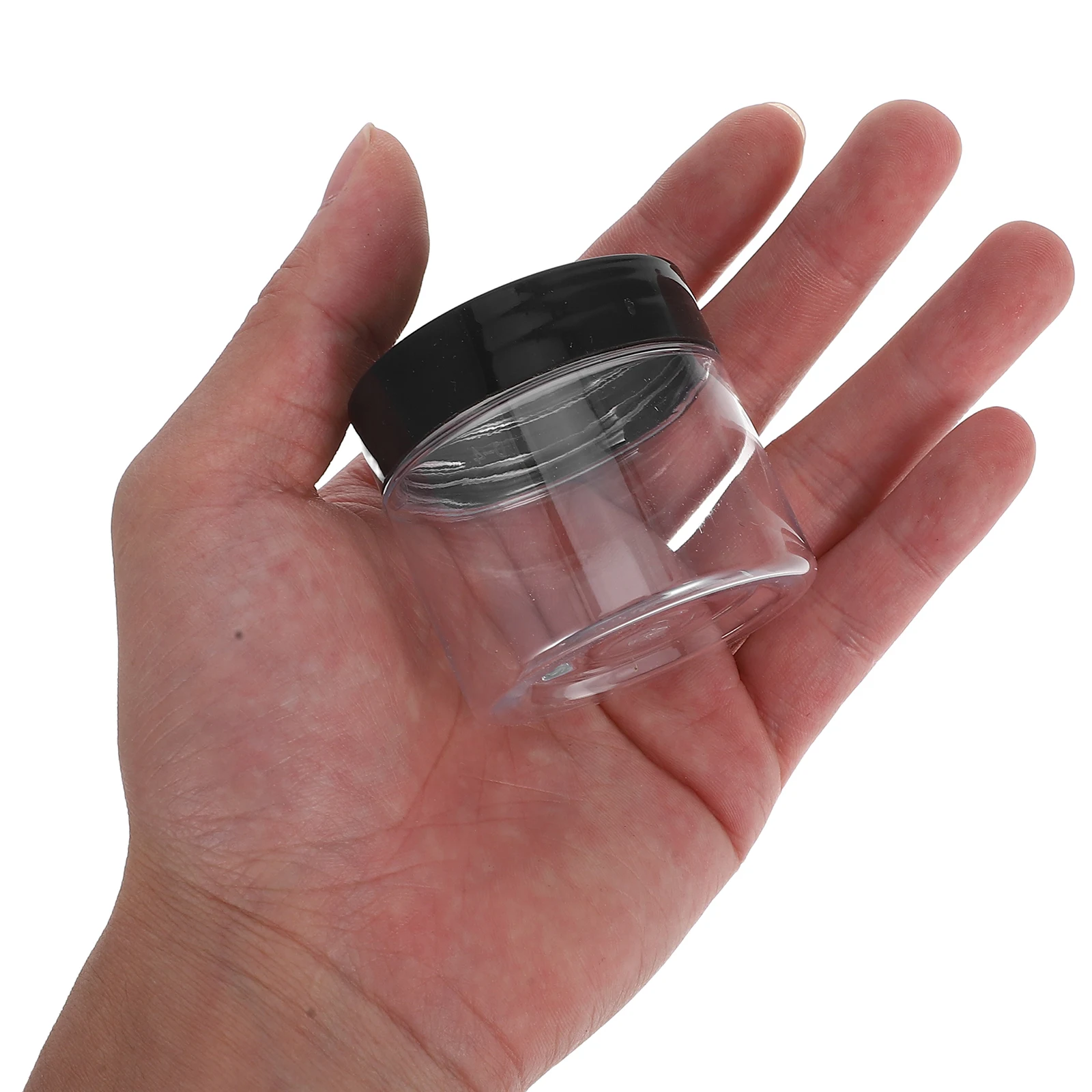 

8 Pcs Empty Bottles Clear Plastic Cream Jars Portable Travel Size Refillable Wide Mouth Lids Storage